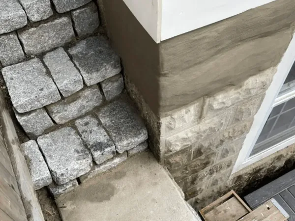 Stone staircase hardscaping project